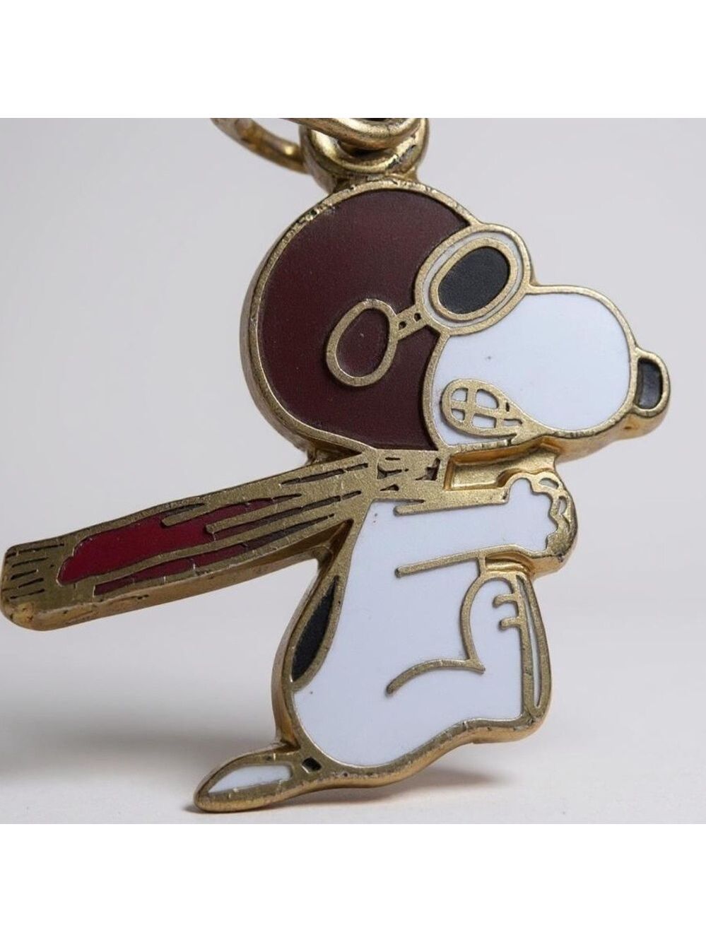 Gold and White Snoopy Red Baron Charm or Pendant 1296